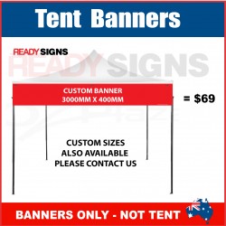 Tent Banner 3000mm W x 400mm H